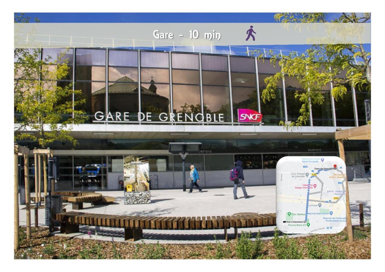 Le 62 - Spacieux T2 Avec Jardin, Parking & Tramway Grenoble Kültér fotó