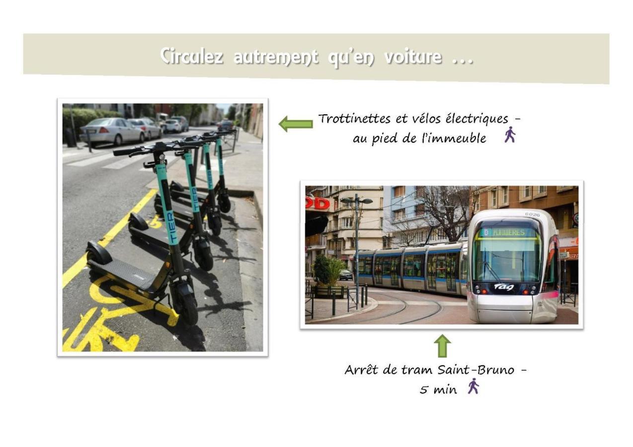 Le 62 - Spacieux T2 Avec Jardin, Parking & Tramway Grenoble Kültér fotó