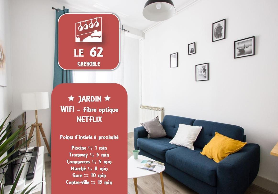 Le 62 - Spacieux T2 Avec Jardin, Parking & Tramway Grenoble Kültér fotó